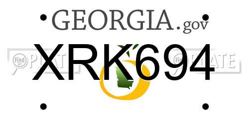 XRK694 Georgia License Plate