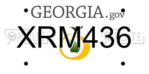 XRM436 Georgia License Plate