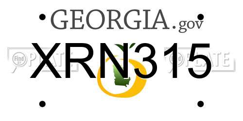 XRN315 Georgia License Plate