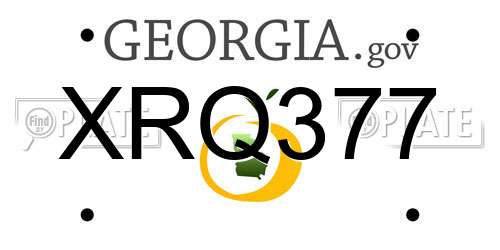 XRQ377 Georgia License Plate