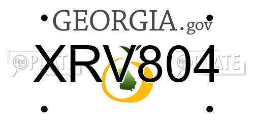 XRV804 Georgia License Plate