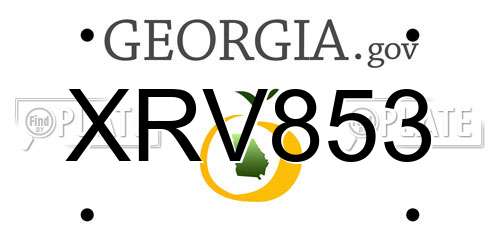 XRV853 Georgia License Plate