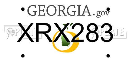 XRX283 Georgia License Plate