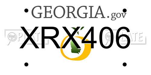 XRX406 Georgia License Plate