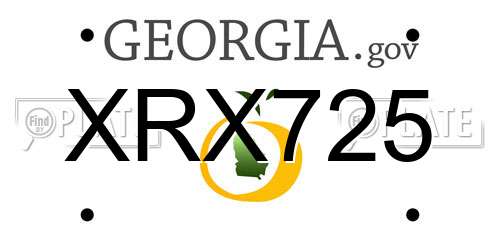 XRX725 Georgia License Plate