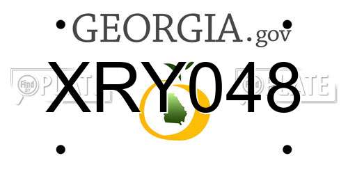 XRY048 Georgia License Plate