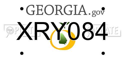 XRY084 Georgia License Plate