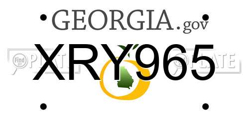 XRY965 Georgia License Plate