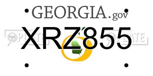 XRZ855 Georgia License Plate