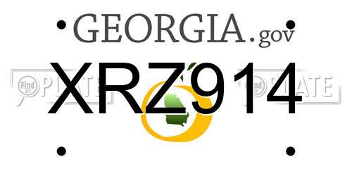 XRZ914 Georgia License Plate