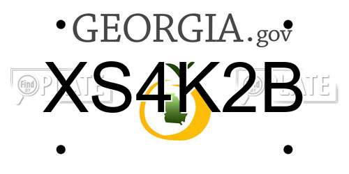 XS4K2B Georgia License Plate