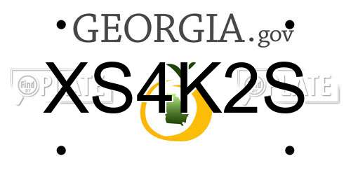 XS4K2S Georgia License Plate