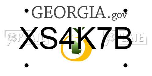 XS4K7B Georgia License Plate