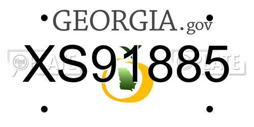XS91885 Georgia License Plate