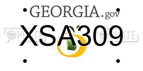 XSA309 Georgia License Plate