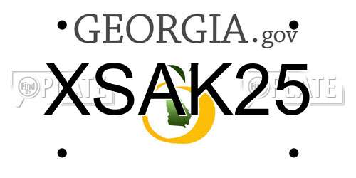 XSAK25 Georgia License Plate