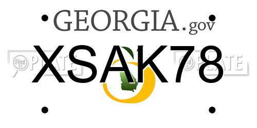 XSAK78 Georgia License Plate
