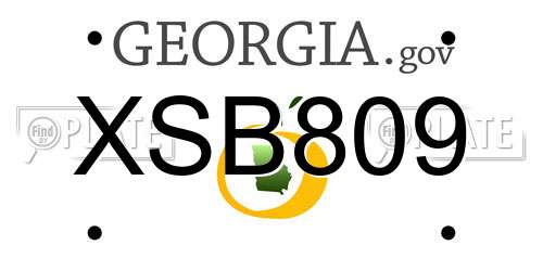 XSB809 Georgia License Plate