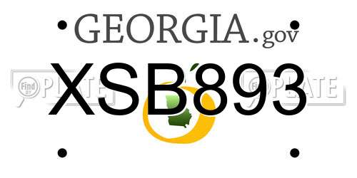 XSB893 Georgia License Plate