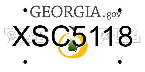 XSC5118 Georgia License Plate