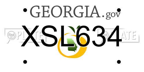 XSL634 Georgia License Plate