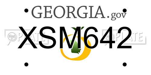 XSM642 Georgia License Plate