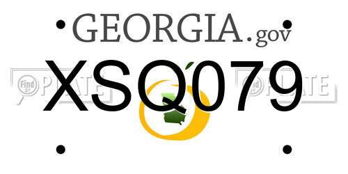 XSQ079 Georgia License Plate