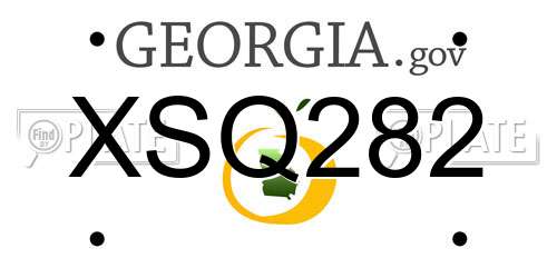 XSQ282 Georgia License Plate