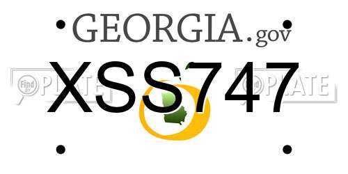 XSS747 Georgia License Plate