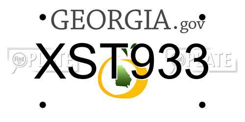 XST933 Georgia License Plate
