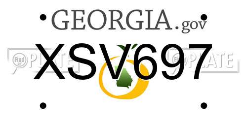 XSV697 Georgia License Plate