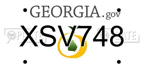XSV748 Georgia License Plate
