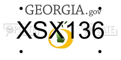 XSX136 Georgia License Plate