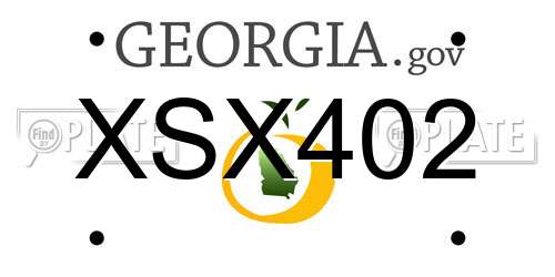 XSX402 Georgia License Plate