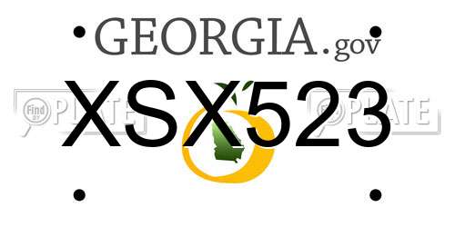 XSX523 Georgia License Plate