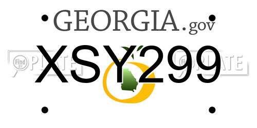 XSY299 Georgia License Plate