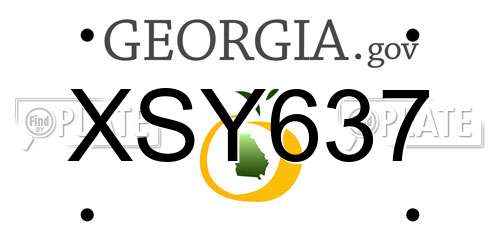 XSY637 Georgia License Plate