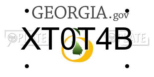 XT0T4B Georgia License Plate