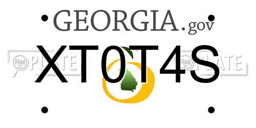 XT0T4S Georgia License Plate