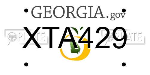 XTA429 Georgia License Plate