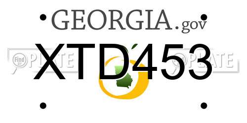XTD453 Georgia License Plate