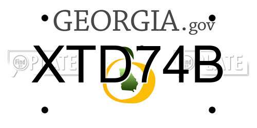 XTD74B Georgia License Plate