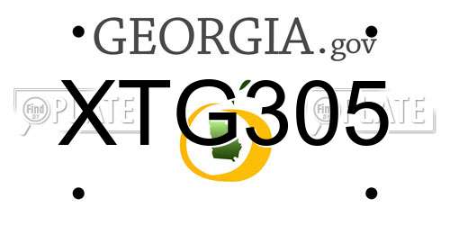XTG305 Georgia License Plate