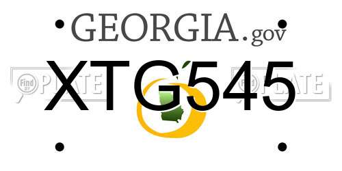 XTG545 Georgia License Plate