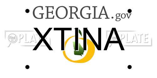 XTINA Georgia License Plate