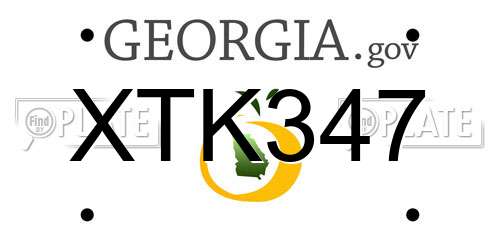 XTK347 Georgia License Plate
