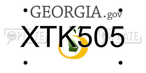 XTK505 Georgia License Plate