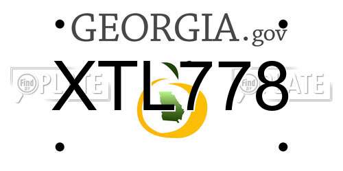 XTL778 Georgia License Plate