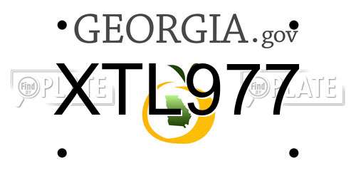 XTL977 Georgia License Plate