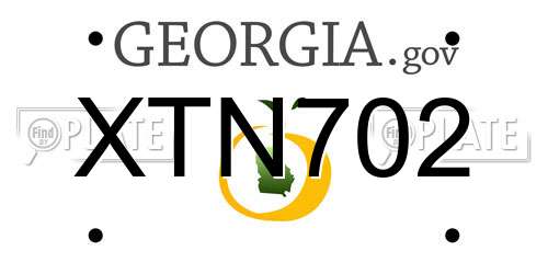 XTN702 Georgia License Plate
